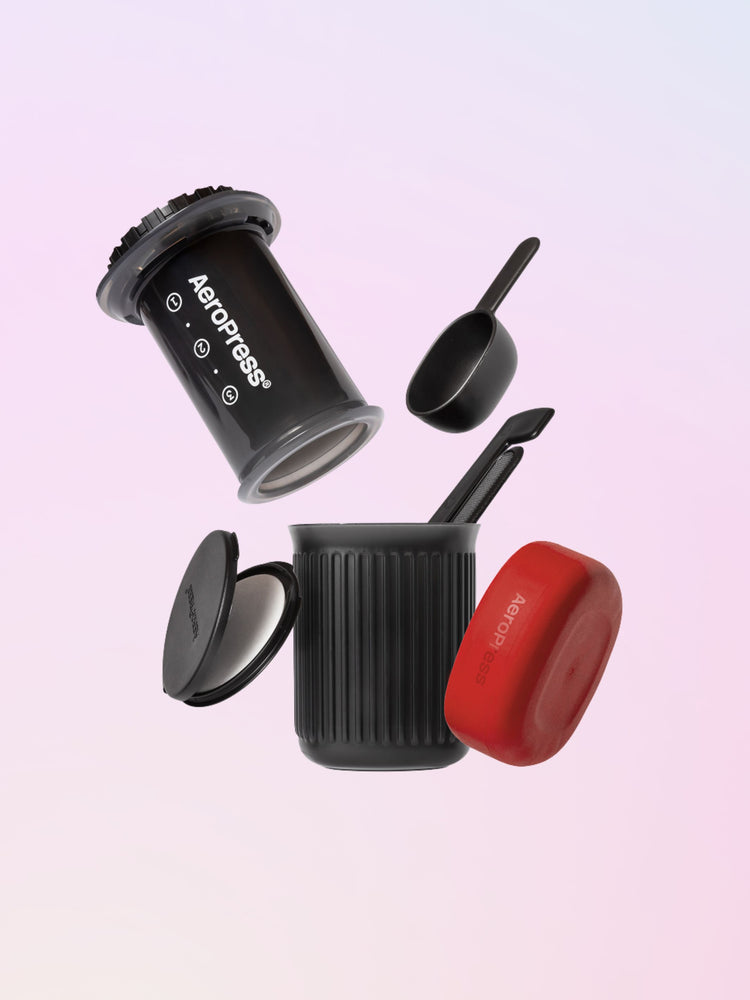 Aeropress Go coffee and espresso brewer and accessories