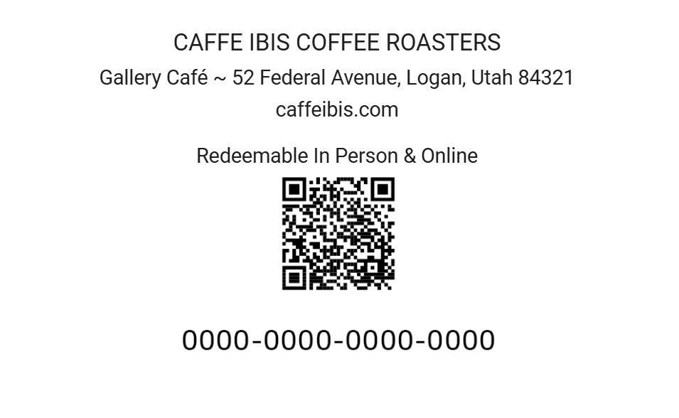 Caffe Ibis Digital Gift Card